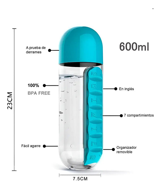 Botella De Agua Con Patillero De 600ML